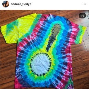Handmade tie dyed Banjo shirt! Front and back